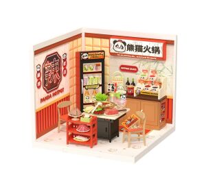 RoboTime 3D-Puzzle Miniaturhaus Asiatisches Bistro Panda Hot Pot